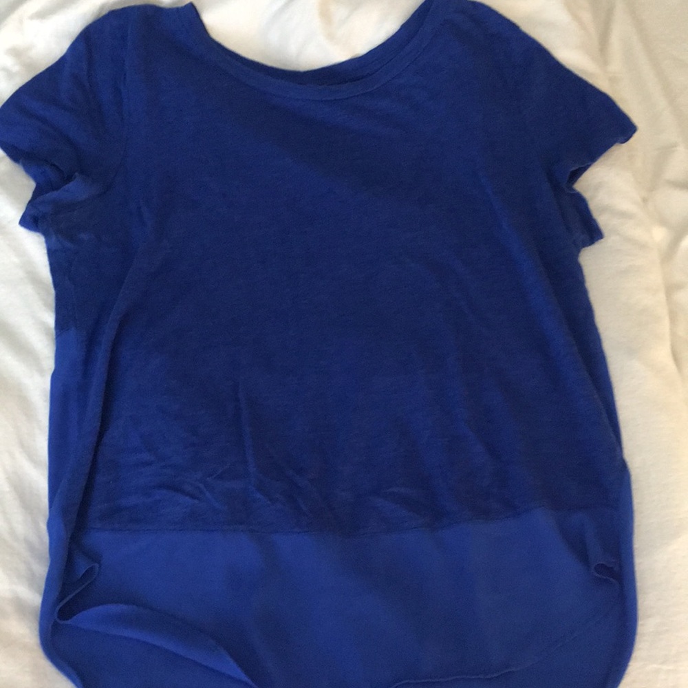 Royal blue top with sheer bottom half!